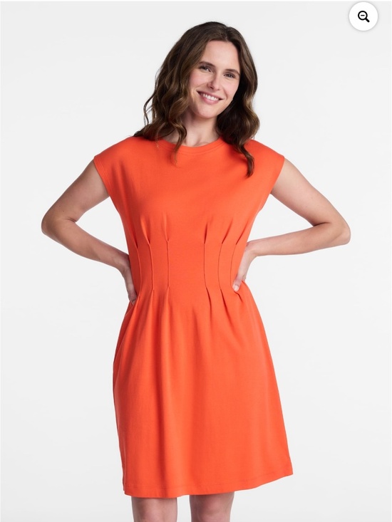 Time and Tru Dresses & Skirts - Time and Tru Women’s Orange Lava Pleated Waist Mini Dress Size XXL NWT